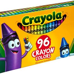 Crayola Classic Color Crayons in Flip-Top Pack with Sharpener, 96 Colors, Gift for Kids