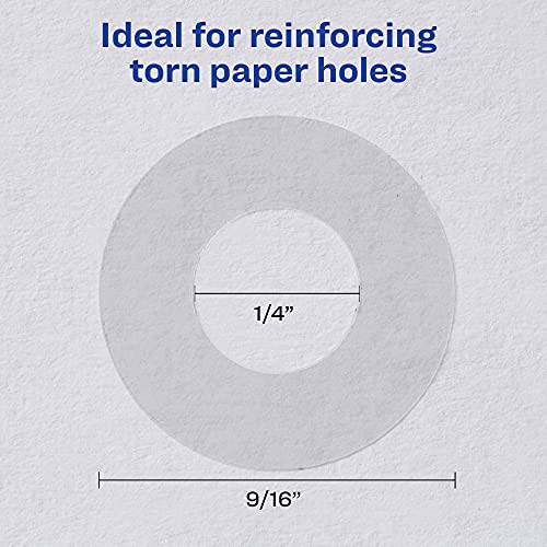 Avery Reinforcement Labels, 1/4" Diameter, Clear, 3 Packs, 600 Page Reinforcement Stickers Total (21881)