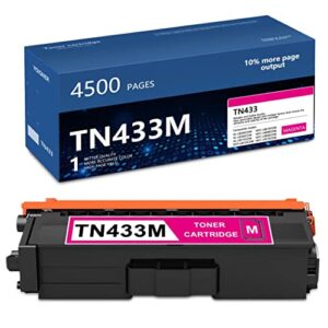yoisner tn433 tn 433m toner cartridge: compatible 1 pack tn433m high yield magenta toner cartridge replacement for brother tn433 dcp-l8410cdw mfc-l9570cdwt l8610cdw l8690cdw l8900cdw l9570cdw printer