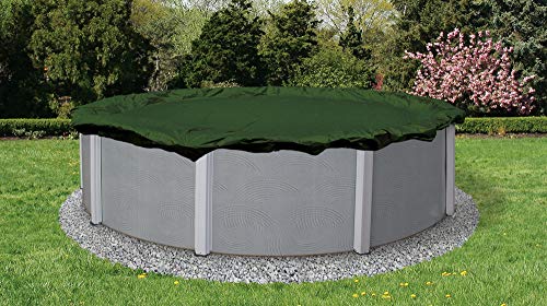 Blue Wave BWC836 Silver 12-Year 21-ft x 41-ft Oval Above Ground Pool Winter Cover,Forest Green