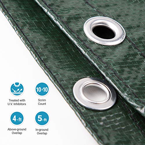 Blue Wave BWC836 Silver 12-Year 21-ft x 41-ft Oval Above Ground Pool Winter Cover,Forest Green