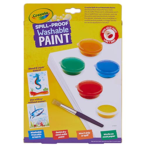 Crayola Spill Proof Paint Set, Washable Paint for Kids, Ages 3, 4, 5, 6