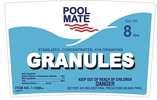 Pool Mate 1-1308 Granules Swimming Pool Chlorine, 8-Pounds