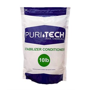 Puri Tech Water Stabilizer Cyanuric Acid Conditioner Swimming Pool UV Protection 40lb 4 Bags x 10lb