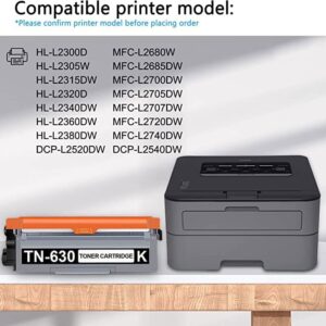 HIYOTA TN 630 TN630 Black Toner Cartridge 3-Pack Compatible Replacement for Brother TN630 HL- L2305W L2315DW L2320D MFC-L2685DW L2700DW L2705DW L2707DW DCP-L2520DW L2540DW Series Printer