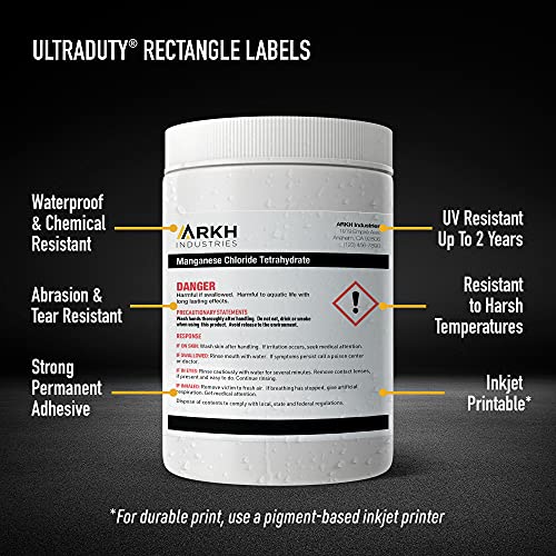 Avery UltraDuty GHS Labels, Waterproof, 2/3 x 1-3/4 Inch Rectangle Labels, Pack of 1500 White Labels for Use with Pigment Inkjet Printers