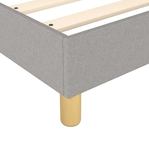 vidaXL Box Spring Bed Frame Home Indoor Bed Accessory Bedroom Upholstered Single Bed Base Furniture Light Gray 39.4"x79.9" Twin XL Fabric