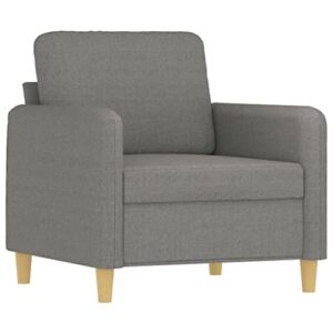 vidaxl sofa chair home indoor living room single relax club seating upholstered leisure sofa comfort tub armchair furniture dark gray fabric