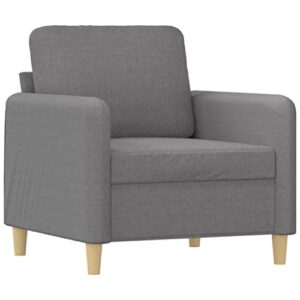 vidaXL Sofa Chair Home Indoor Living Room Single Relax Club Seating Upholstered Leisure Sofa Comfort Tub Armchair Furniture Dark Gray Fabric