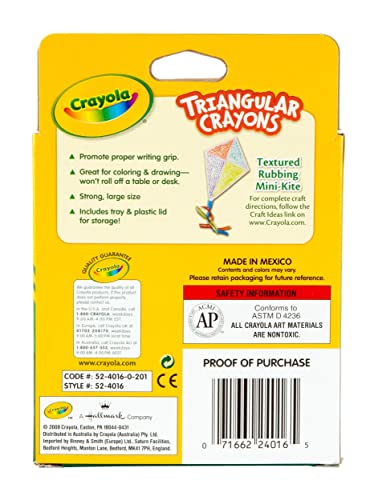 Crayola Triangular Crayons, Toddler Crayons, Coloring Gift for Kids