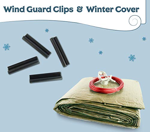 Buffalo Blizzard Supreme Plus Winter Cover for 30-Foot Round Above-Ground Swimming Pools | Tan/Silver Reversible | 4-Foot Additional Material | Wind Guard Clips Included