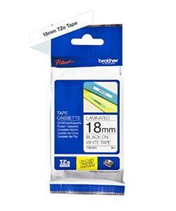 brother tze-241 3/4in labeling tape (26.2ft, black on white)