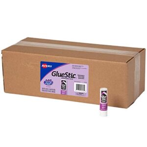 avery glue stick value pack disappearing color, washable, nontoxic, 0.26 oz. permanent glue stic, 144pk (00200)