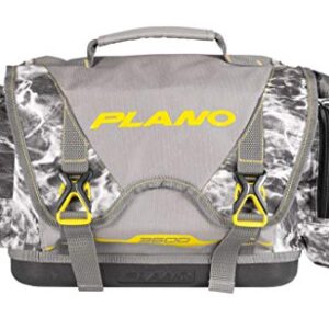 Plano B-Series 3600 Mossy Oak Manta Tackle Bag, Manta Camo with Yellow Accents, Includes 4 StowAway Utility Boxes, Soft Fishing Tackle Storage for Offshore & Onshore