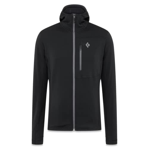 Black Diamond Mens Coefficient Long Sleeve Fleece Hoody, Black, Medium