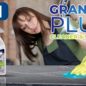 Black Diamond Stoneworks GRANITE PLUS! 2 in 1 Cleaner & Sealer for Granite, Marble, Travertine, Limestone, Ready to Use! (1-Quart) AND Granite Polish Preserver: Wax & Protectant – (1 Pint)