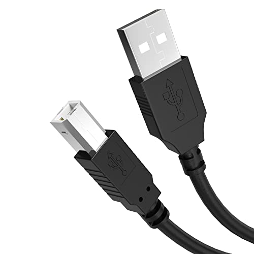 USB Printer Cable Cord Compatible with Epson XP Workforce,HP OfficeJet Laserjet Envy,Canon Pixma,Stylus,Expression Home,Brother,Silhouette Cameo,Dell Scanner Fax,Epson, Lexmark, Xerox, Samsung(10ft)
