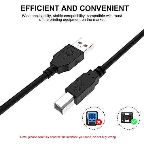 USB Printer Cable Cord Compatible with Epson XP Workforce,HP OfficeJet Laserjet Envy,Canon Pixma,Stylus,Expression Home,Brother,Silhouette Cameo,Dell Scanner Fax,Epson, Lexmark, Xerox, Samsung(10ft)