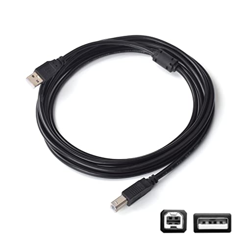 USB Printer Cable Cord Compatible with Epson XP Workforce,HP OfficeJet Laserjet Envy,Canon Pixma,Stylus,Expression Home,Brother,Silhouette Cameo,Dell Scanner Fax,Epson, Lexmark, Xerox, Samsung(10ft)