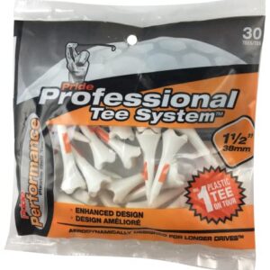 Pride Performance Professional Tee System Plastic Golf Tees (Pack of 30), 1 1/2-Inch