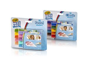 crayola color wonder markers, mess free coloring, classic & pastel colors (20 count) (2 pack )