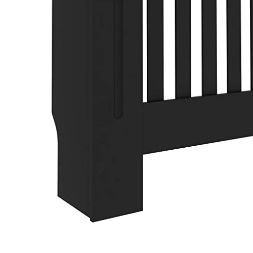 vidaXL Radiator Cover Black 44.1"x7.5"x31.9" MDF