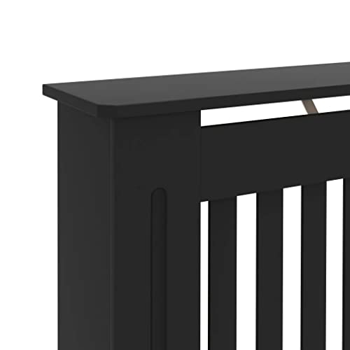 vidaXL Radiator Cover Black 44.1"x7.5"x31.9" MDF