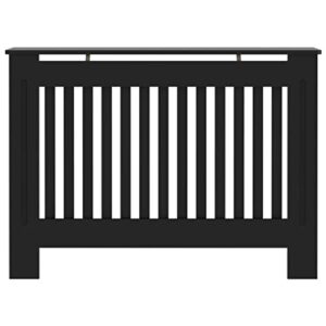 vidaXL Radiator Cover Black 44.1"x7.5"x31.9" MDF