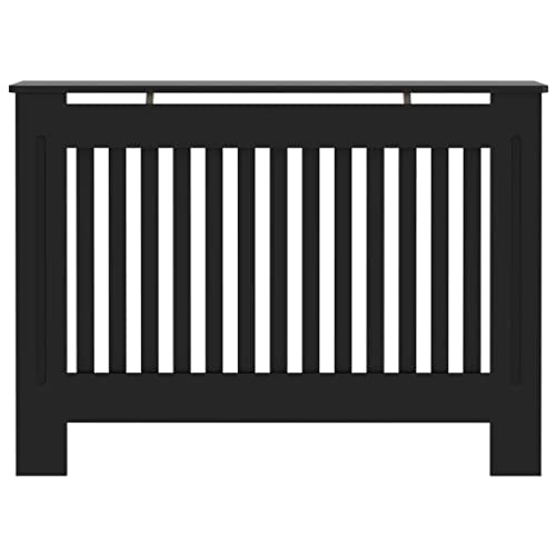 vidaXL Radiator Cover Black 44.1"x7.5"x31.9" MDF