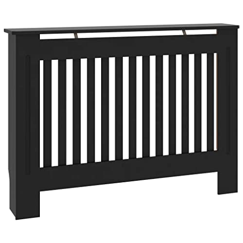 vidaXL Radiator Cover Black 44.1"x7.5"x31.9" MDF