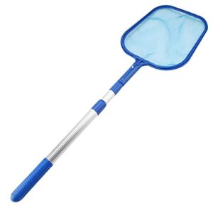 ironbuddy pool skimmer net with 17-41 inch telescopic pole leaf skimmer fine mesh rake net for swimming pool hot tub spa pond cleaning