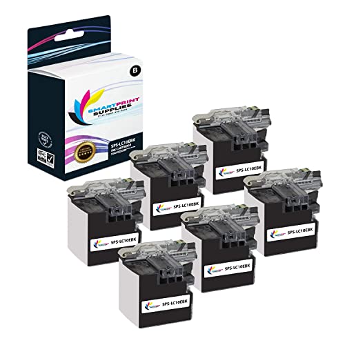 Smart Print Supplies Compatible LC10E LC10EBK Black Super High Yield Ink Cartridge Replacement for Brother MFC-J6925DW Printers (2,400 Pages)- 6 Pack