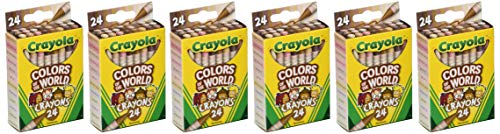 Crayola Bulk Crayon Set, Colors of The World, Multicultural Crayons, School Supplies, 6 Sets of 24 Colors