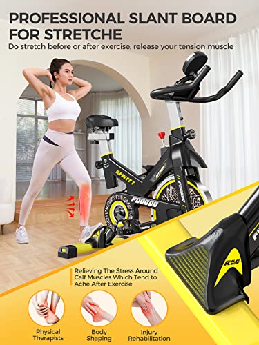 pooboo Indoor Cycling Bike, Belt Drive Indoor Exercise Bike Stationary LCD Monitor with Ipad Mount ＆Comfortable Seat Cushion for Home Cardio Workout Cycle Bike Training