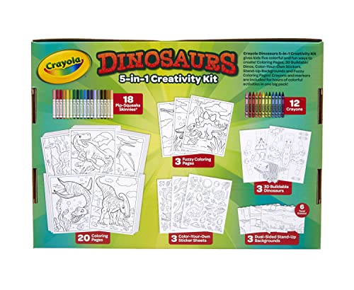 Crayola Dinosaur 5-in-1 Art Kit, Dinosaur Toys Alternative, Gift for Kids, Ages 4, 5, 6, 7