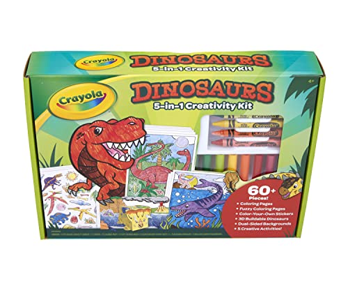 Crayola Dinosaur 5-in-1 Art Kit, Dinosaur Toys Alternative, Gift for Kids, Ages 4, 5, 6, 7