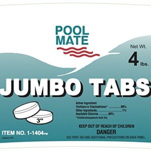 Pool Mate 1-1404 Jumbo Swimming Pool Chlorine Tabs, 4-Pounds