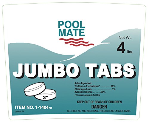 Pool Mate 1-1404 Jumbo Swimming Pool Chlorine Tabs, 4-Pounds