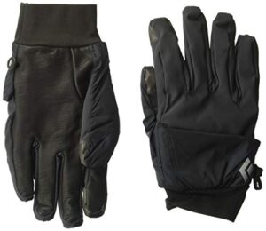 black diamond wind hood softshell gloves, smoke, large