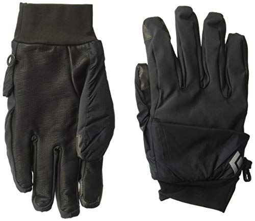 Black Diamond Wind Hood Softshell Gloves, Smoke, Large