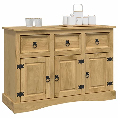 vidaXL Sideboard Storage Kitchen Cabinet Buffet Bar Wine Cabinet Console Table for Dining Living Room Cupboard Solid Mexican Pinewood Corona Range