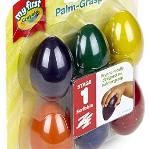 Crayola My First Palm Grip Crayons, Toddler, Coloring Gift, 6 Count, Assorted Colors