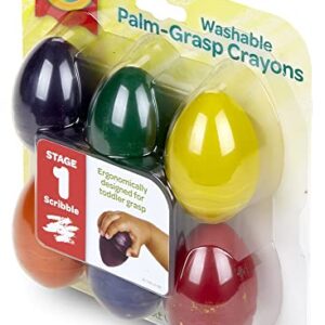 Crayola My First Palm Grip Crayons, Toddler, Coloring Gift, 6 Count, Assorted Colors