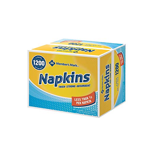 An Item of Member's Mark 1-Ply Everyday White Napkins, 11.4" x 12.5" (4 pk, 300 ct. per pack) - Pack of 1