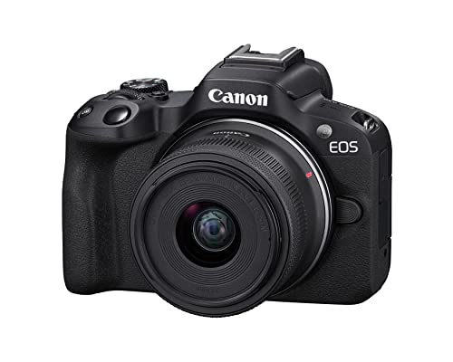 Canon EOS R50 Mirrorless Vlogging Camera (Black) w/RF-S18-45mm F4.5-6.3 is STM Lens, 24.2 MP, 4K Video, Subject Detection & Tracking, Compact, Smartphone Connection, Content Creator