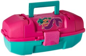frabill plano youth mermaid tackle box, magenta/teal, premium tackle storage, one size (500102)