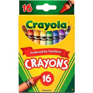 crayola crayons, 16 count pack, assorted colors, art supplies for kids, ages 4 & up