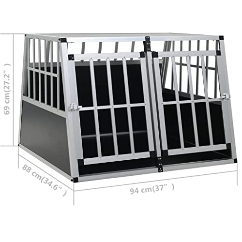 vidaXL Dog Cage with Double Door 37"x34.6"x27.2"