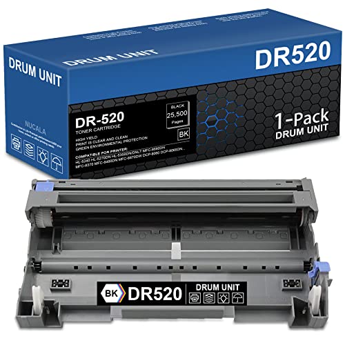 NUCALA Compatible DR520 DR-520 Super High Yield Drum Unit Replacement for Brother MFC-8370 8460N 8670DN HL-5350DN/DNLT 5380DN 5240 DCP-8065DN 8080DN 8085DN Printer Drum (1-Pack Black, 25,500 Yield)