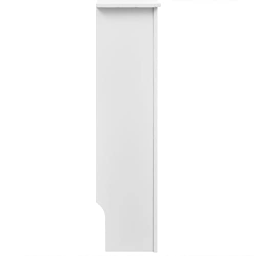 vidaXL Radiator Cover Heating Cabinet White 44" Wall Cupboard Shelf MDF Matte